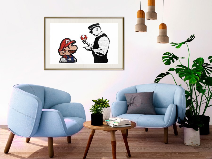 ARTGEIST Plakat med ramme - Banksy: Mario and Copper