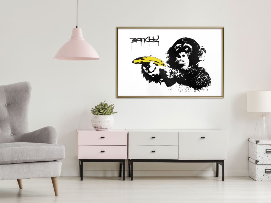 ARTGEIST Plakat med ramme - Banksy: Banana Gun II
