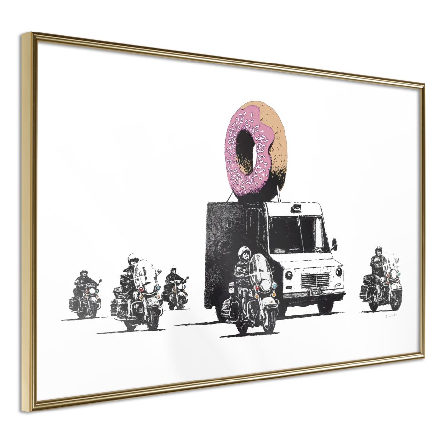 ARTGEIST Plakat med ramme - Banksy: Donuts (Strawberry)