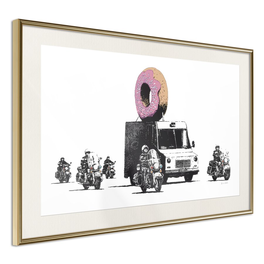 ARTGEIST Plakat med ramme - Banksy: Donuts (Strawberry)