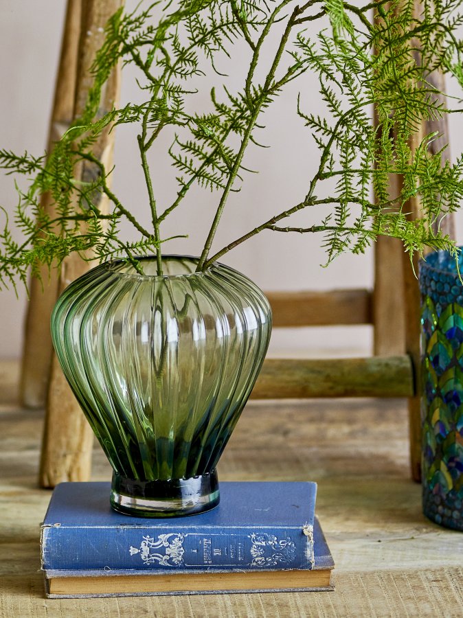 CREATIVE COLLECTION Reeve Vase, Grn, Glas