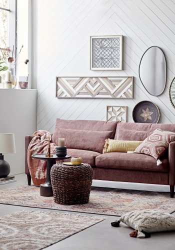 CREATIVE COLLECTION Lunna vgdekoration, rektangulr - brun MDF (122x33)