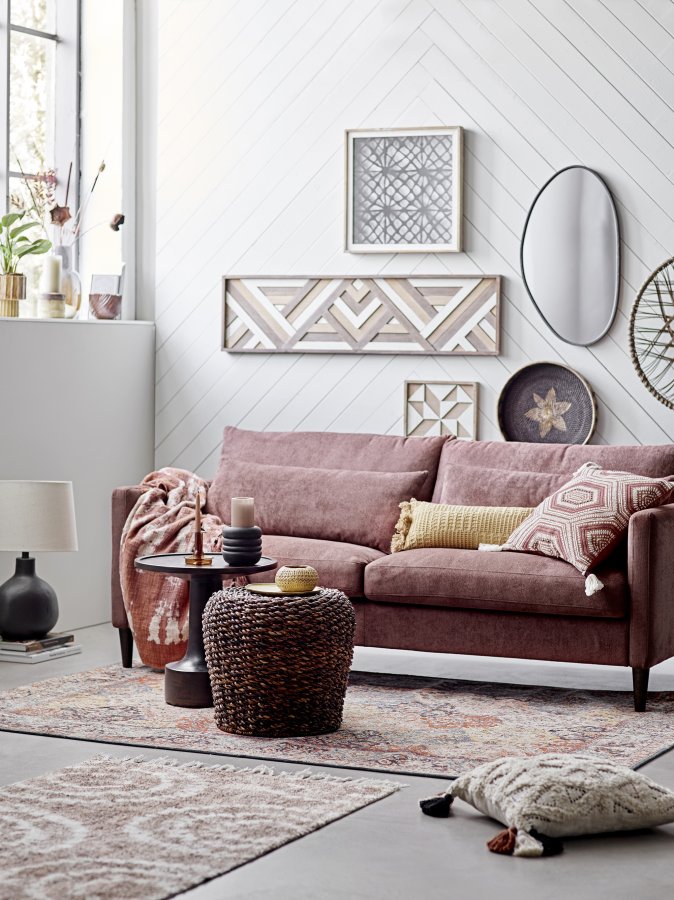 CREATIVE COLLECTION Lunna vgdekoration, rektangulr - brun MDF (122x33)