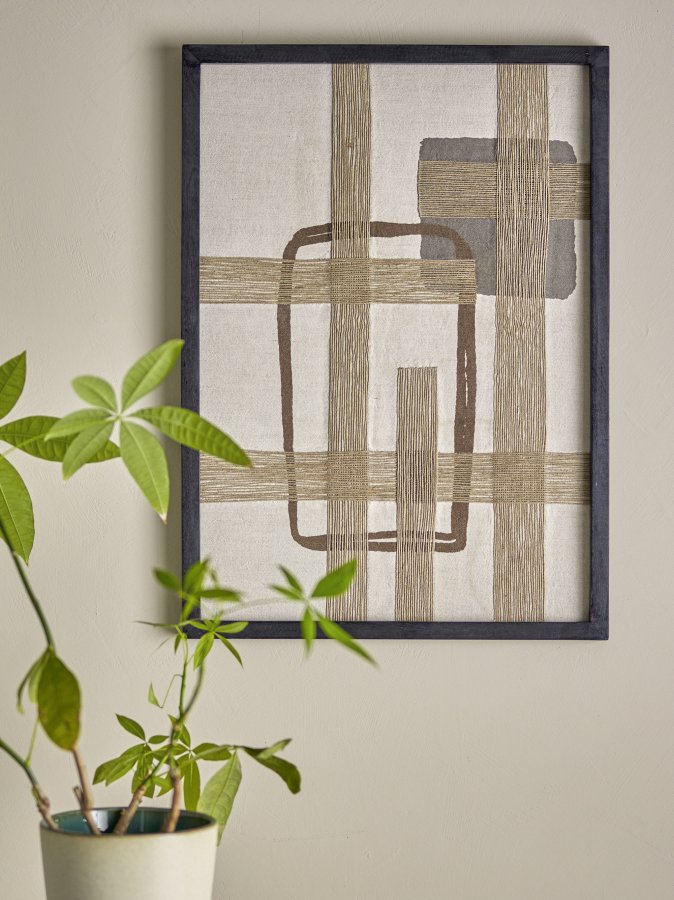 BLOOMINGVILLE Bie vgdekoration, rektangulr - brun bomuld (70x50)