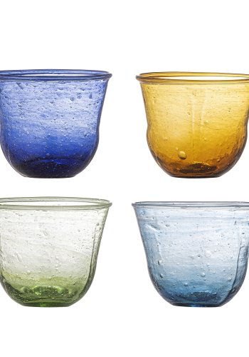 CREATIVE COLLECTION Karu Drikkeglas, Bl, Genanvendt Glas