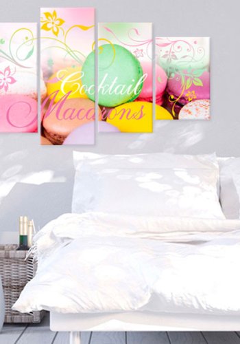 ARTGEIST billede trykt p lrred - Macarons, 5-delt - Flere strrelser