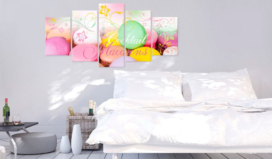 ARTGEIST billede trykt p lrred - Macarons, 5-delt - Flere strrelser