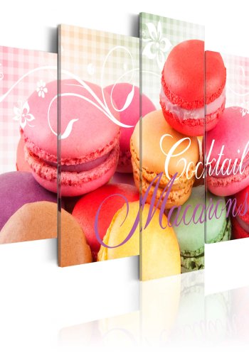 ARTGEIST billede trykt p lrred - Sweet macarons, 5-delt - Flere strrelser