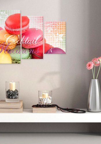 ARTGEIST billede trykt p lrred - Sweet macarons, 5-delt - Flere strrelser