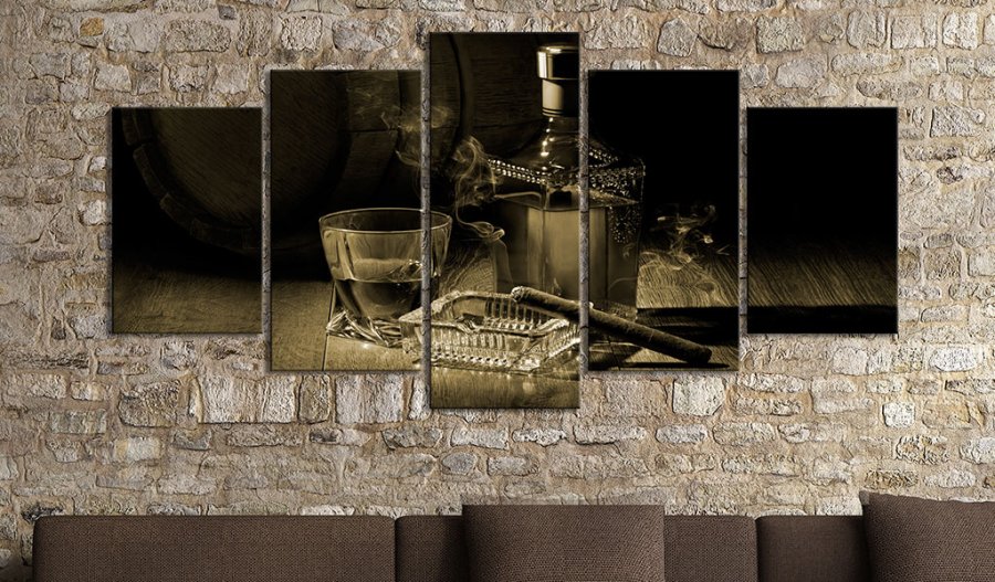 ARTGEIST billede trykt p lrred - Gentlemen's Evening II, 5-delt - Flere strrelser