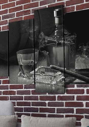 ARTGEIST billede trykt p lrred - Gentlemen's Evening III, 5-delt - Flere strrelser