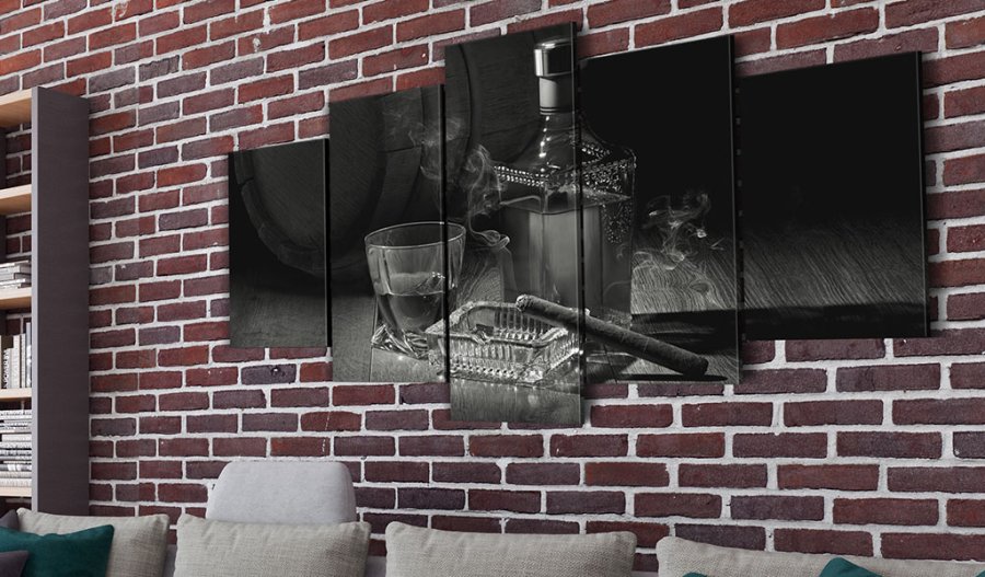 ARTGEIST billede trykt p lrred - Gentlemen's Evening III, 5-delt - Flere strrelser