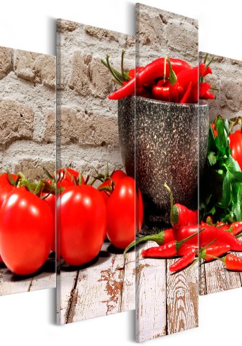 ARTGEIST billede trykt p lrred - Red Vegetables, 5-delt - Flere strrelser