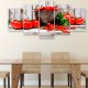 ARTGEIST billede trykt p lrred - Red Vegetables on Wood, 5-delt - Flere strrelser