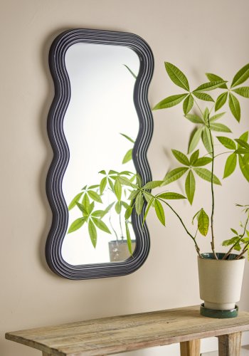 BLOOMINGVILLE Parker vgspejl, organisk - spejlglas og sort MDF (100x52)
