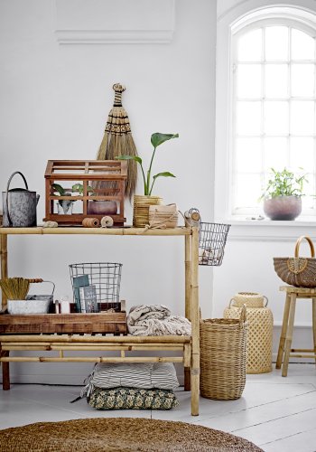 BLOOMINGVILLE Sede kurv, m. hank - brun rattan (st af 2)