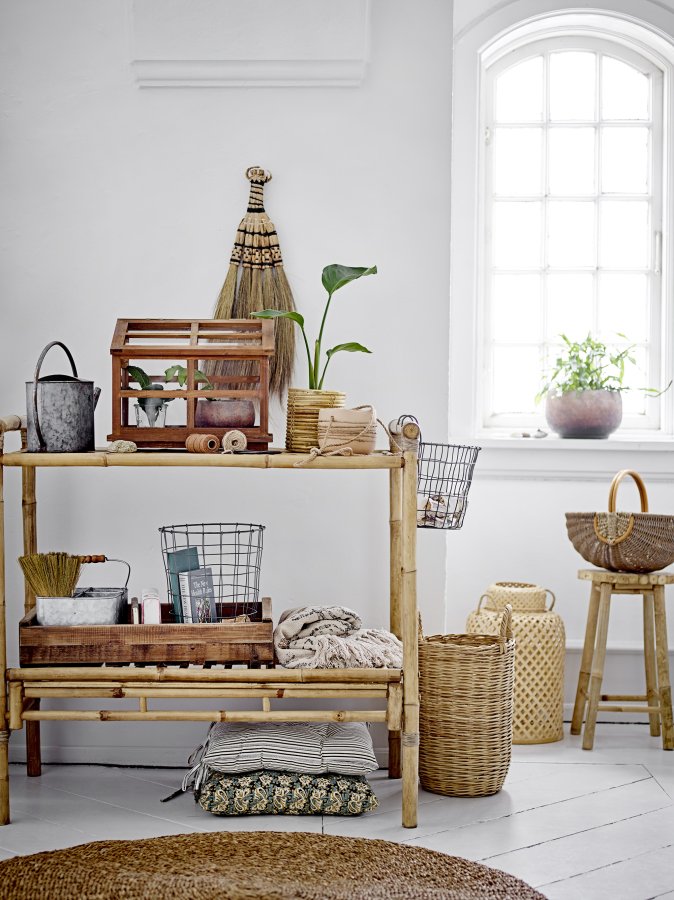 BLOOMINGVILLE Sede kurv, m. hank - brun rattan (st af 2)