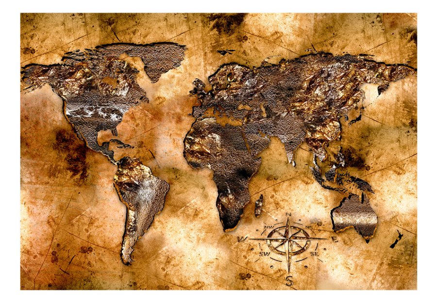 ARTGEIST Fototapet - Opalescent Continents, vintage verdenskort (flere strrelser)