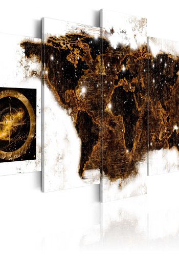 ARTGEIST verdenskort, 5-delt - Brown map - Flere strrelser