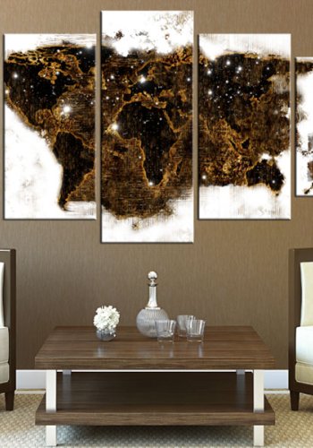 ARTGEIST verdenskort, 5-delt - Brown map - Flere strrelser