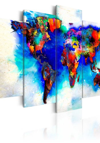 ARTGEIST verdenskort, 5-delt - All colors of the world - Flere strrelser