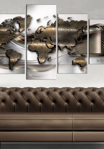 ARTGEIST verdenskort, 5-delt - World breeze - Flere strrelser