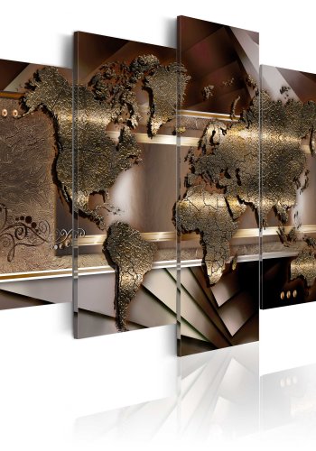 ARTGEIST verdenskort, 5-delt - Chestnut map - Flere strrelser