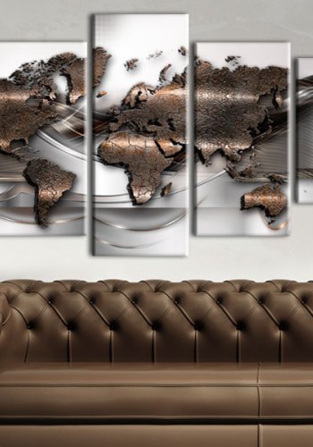 ARTGEIST verdenskort, 5-delt - Pearl map - Flere strrelser