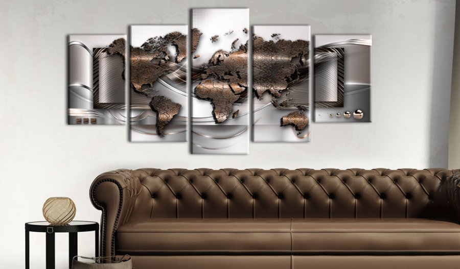 ARTGEIST verdenskort, 5-delt - Pearl map - Flere strrelser