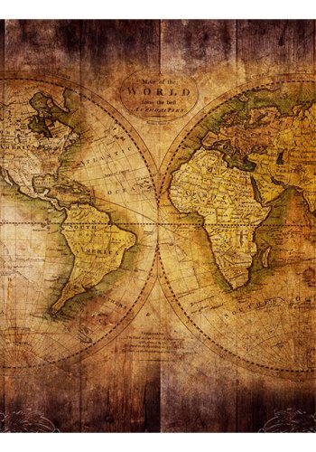 ARTGEIST Fototapet - World on old map, vintage verdenskort i brune farver (flere strrelser)
