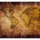 ARTGEIST Fototapet - World on old map, vintage verdenskort i brune farver (flere strrelser)