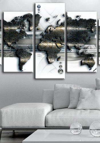 ARTGEIST verdenskort, 5-delt - Metal World Map - Flere strrelser