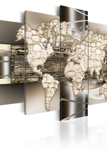 ARTGEIST verdenskort, 5-delt - Stone world - Flere strrelser