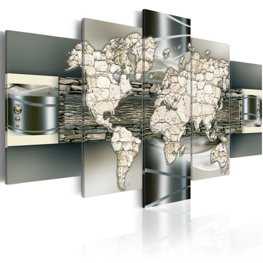 ARTGEIST verdenskort, 5-delt - See the World in Stone - Flere strrelser