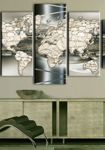 ARTGEIST verdenskort, 5-delt - See the World in Stone - Flere strrelser