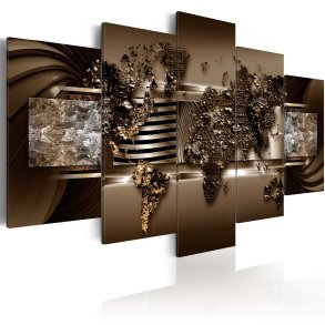 ARTGEIST verdenskort, 5-delt - Chocolate Map - Flere strrelser