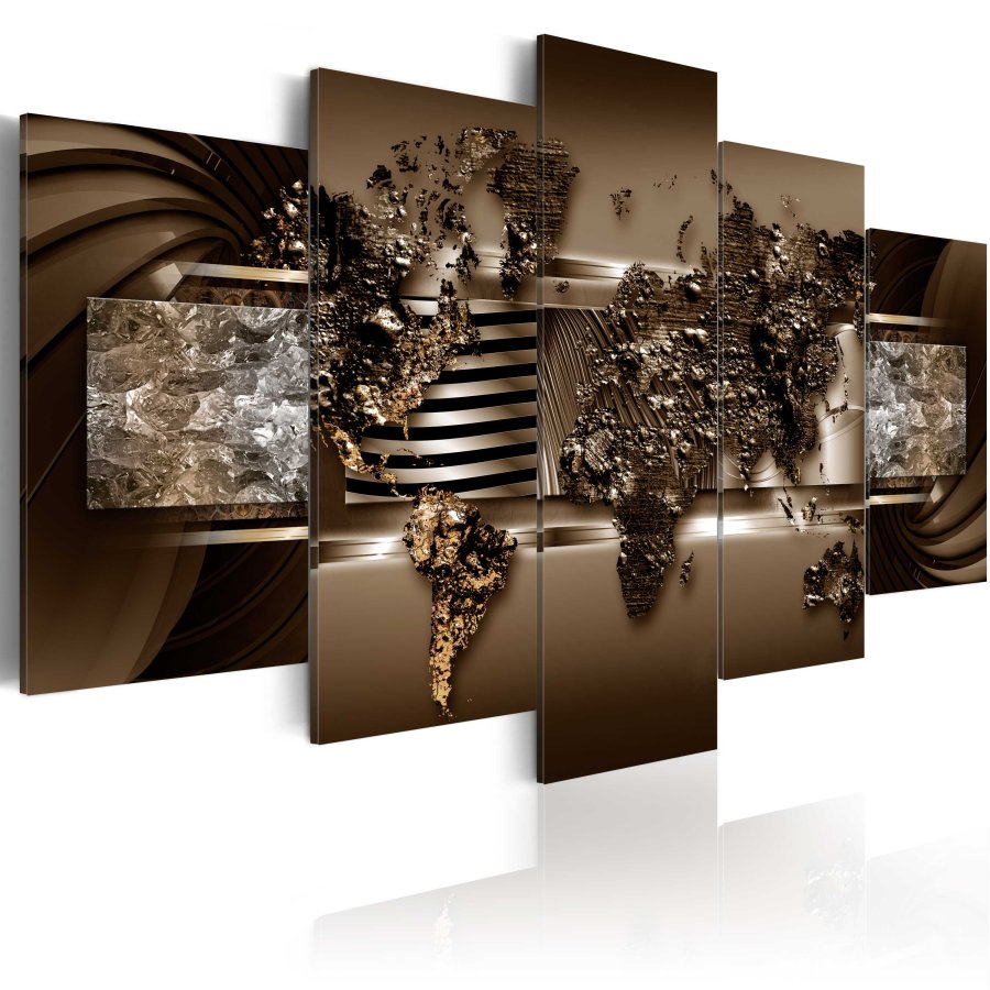 ARTGEIST verdenskort, 5-delt - Chocolate Map - Flere strrelser