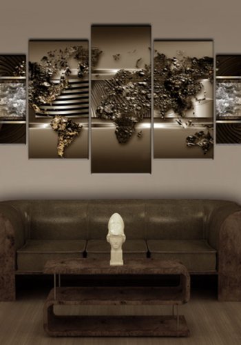 ARTGEIST verdenskort, 5-delt - Chocolate Map - Flere strrelser