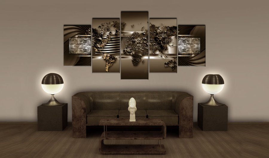 ARTGEIST verdenskort, 5-delt - Chocolate Map - Flere strrelser