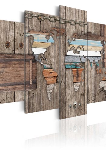 ARTGEIST verdenskort, 5-delt - Sea Travels - Flere strrelser