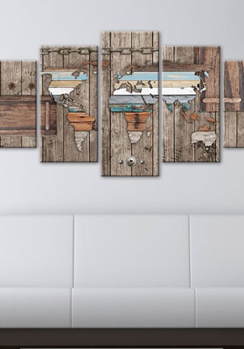 ARTGEIST verdenskort, 5-delt - Sea Travels - Flere strrelser