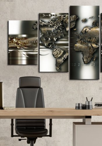 ARTGEIST verdenskort, 5-delt - Magnum opus - Flere strrelser