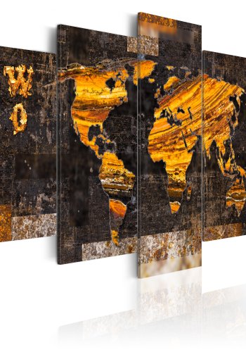 ARTGEIST verdenskort, 5-delt - Golden Paths - Flere strrelser