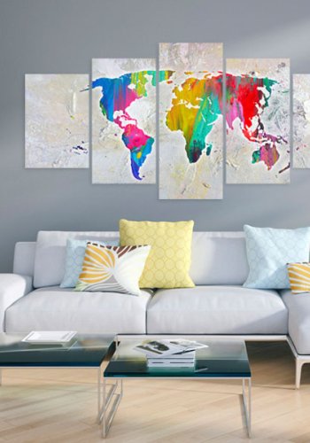 ARTGEIST verdenskort, 5-delt - Energy of World - Flere strrelser