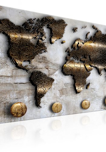 ARTGEIST Golden Journey - Verdenskort med gylden messing finish - Flere strrelser