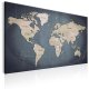ARTGEIST World Map: Shades of Grey - Klassisk verdenskort trykt p lrred - Flere strrelser