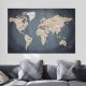 ARTGEIST World Map: Shades of Grey - Klassisk verdenskort trykt p lrred - Flere strrelser