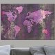 ARTGEIST Amethyst Map - Verdenskort i lilla oxideret look trykt p lrred - Flere strrelser