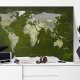 ARTGEIST Malachite World - Grnt verdenskort med kompas trykt p kork - Flere strrelser