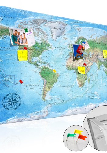 ARTGEIST Traditional Cartography - Traditionelt verdenskort trykt p kork - Flere strrelser